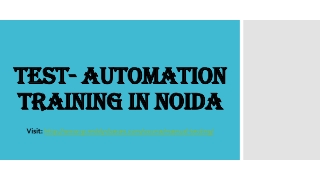 Test- Automation Training in Noida