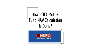How HDFC Mutual Fund NAV Calculation is Done?
