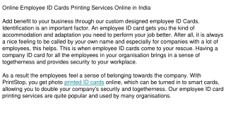 ID Cards Printing Online