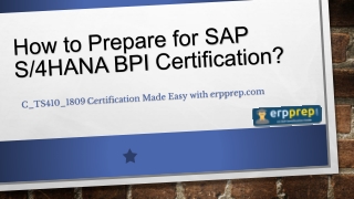 C_TS410_1809 Study Guide and How to Crack Exam on S/4HANA BPI