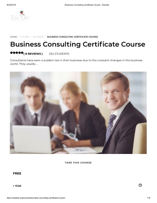 Business Consulting Certificate Course - Edukite
