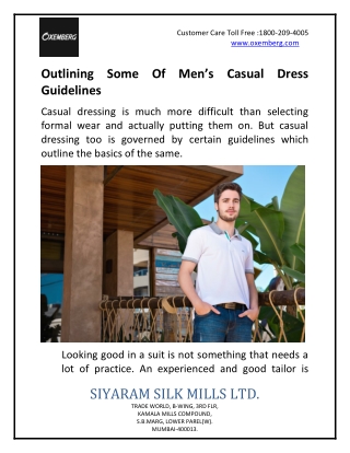 Outlining Some Of Men’s Casual Dress Guidelines