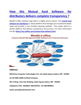 How this Mutual fund Software for distributors delivers complete transparency ?
