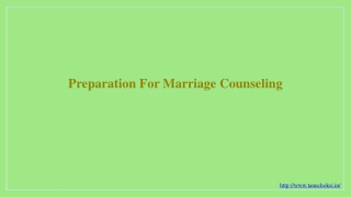 Preparation For Marriage Counseling