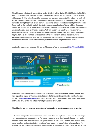 Ladder Market Size 2019:Global Industry Analysis by Growth, Segmentation, Size, Share, Recent Trend, Demand and Top Key