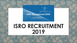 ISRO Recruitment 2019 | Online Form For 86 Technician B & Other Jobs