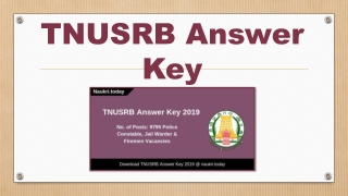 TNUSRB Answer Key 2019 Download TN Police Exam Answer Key 2019