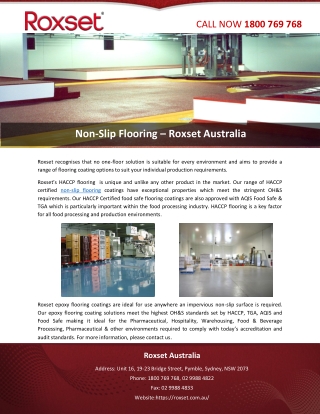 Non-Slip Flooring – Roxset Australia