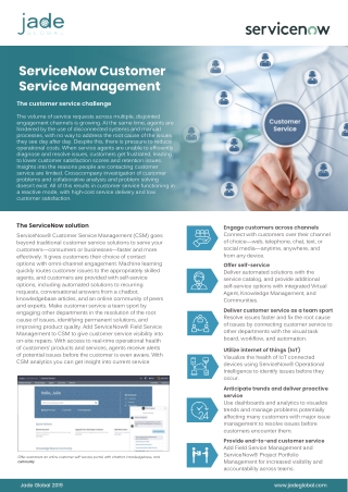 ServiceNow Customer Service Management