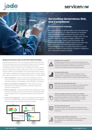 ServiceNow Governance, Risk, and Compliance Datasheet