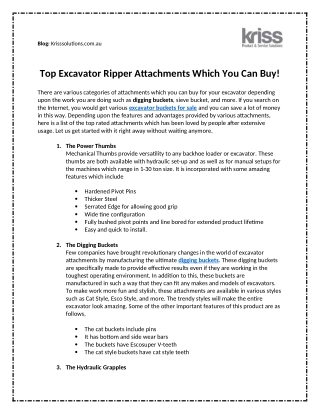 Top Excavator Ripper Attachments Which You Can Buy!