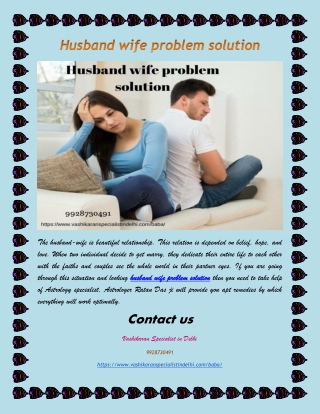 Husband wife problem solution