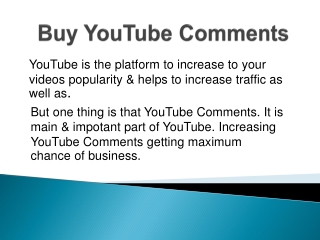 Buy YouTube Comments to Get Organic hits on Your Videos
