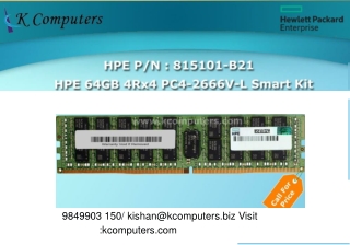 HPE 64GB 4Rx4 PC4-2666V-L smart kit
