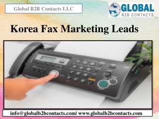 Korea Fax Marketing Leads