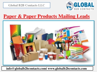 Paper & Paper Products Mailing Leads