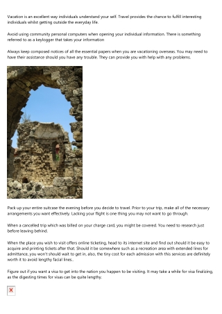 Departing Village? Do It Properly With A Few Easy Travel Guidance!