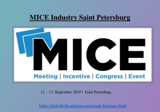 MICE Industry Saint Petersburg