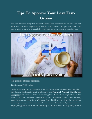Tips To Approve Your Loan Fast- Gromo