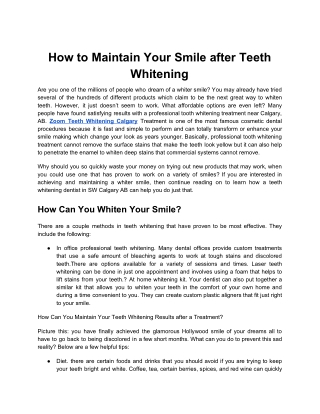 How to Maintain Your Smile after Teeth Whitening