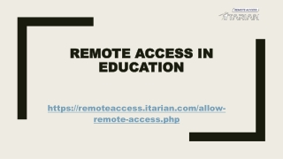 Remote Access in Education