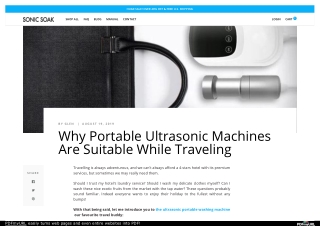 Why Portable Ultrasonic Machines Are Suitable While Traveling