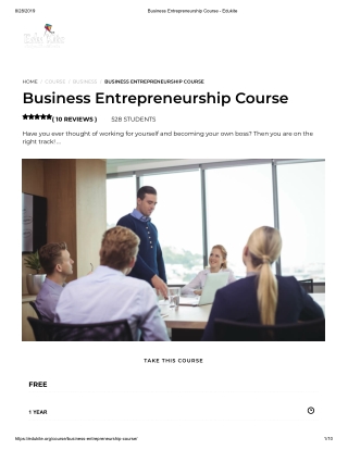 Business Entrepreneurship Course - Edukite