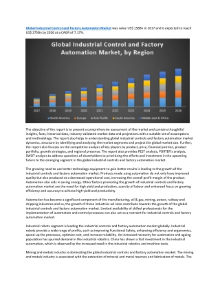 Global Industrial Control and Factory Automation Market