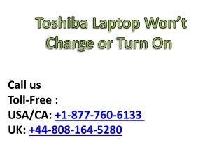 Toshiba Laptop Won’t Charge or Turn On