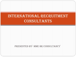 International Recruitment Consultants in India
