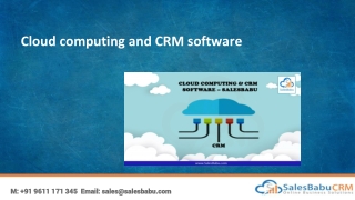 Cloud Computing & CRM Software – SalesBabu CRM