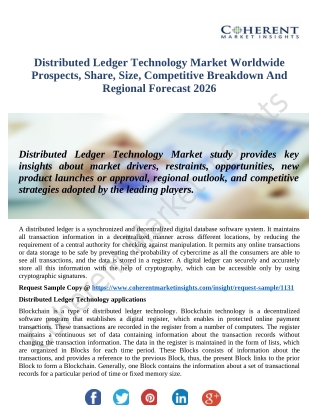 Distributed Ledger Technology Market Major Technology Giants In Buzz Again