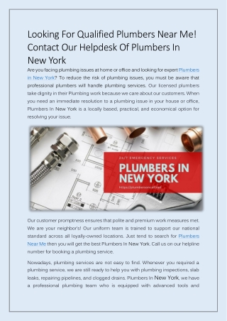 Plumbers in New York | Plumbers Near Me