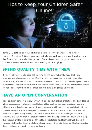 5 Most Actionable Tips To Keep Your Children Safer Online