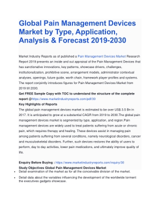 Pain Management Devices Market Investigation by Application, Technology and Product Type