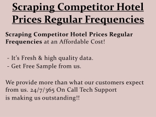 Scraping Competitor Hotel Prices Regular Frequencies