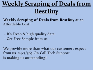 Weekly Scraping of Deals from BestBuy