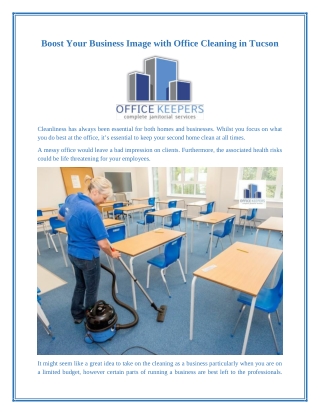 Boost Your Business Image with Office Cleaning in Tucson
