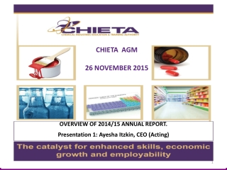 OVERVIEW OF 2014/15 ANNUAL REPORT. Presentation 1: Ayesha Itzkin, CEO (Acting)