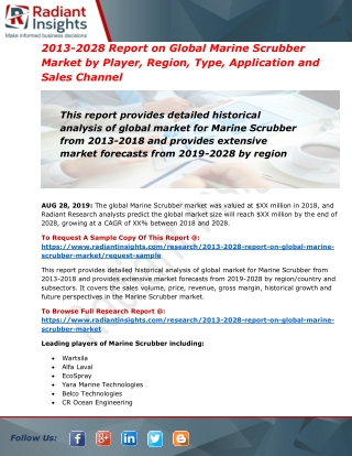 Marine Scrubber Market Growth Opportunities From 2019 To 2028