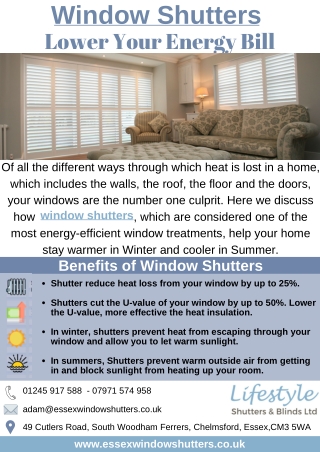 How Window Shutters Lower Your Energy Bill