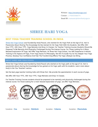 Yoga Teacher Training India