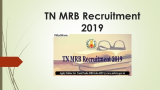 TN MRB Recruitment 2019 | MRB TN 2340 Assistant Professor Jobs