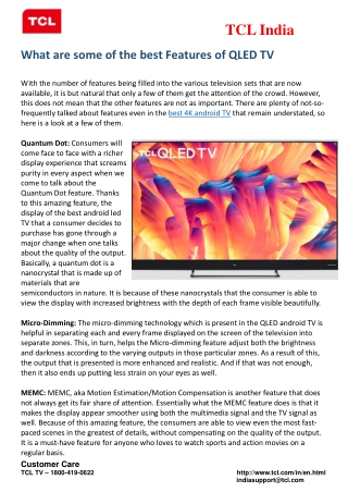 What are some of the best Features of QLED TV