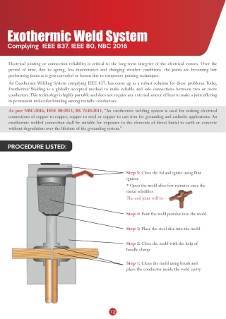 Exothermic Welding Offers Better Electrical Joints Complying IEEE 837