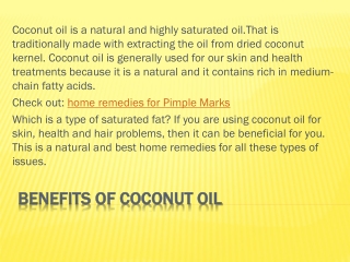 Benefits of Coconut Oil