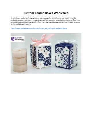 Custom Candle Boxes Wholesale