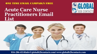 Acute Care Nurse Practitioners Email List