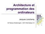 Architecture et programmation des ordinateurs