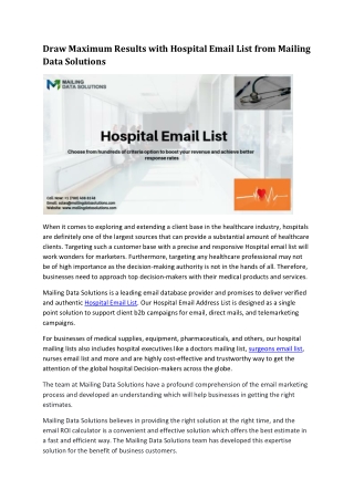 Hospital Email List